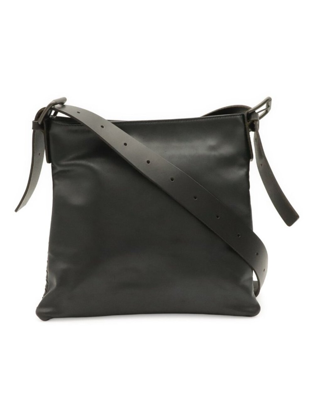 Bottega Veneta Intrecciato Shoulder Bag Crossbody Leather Black